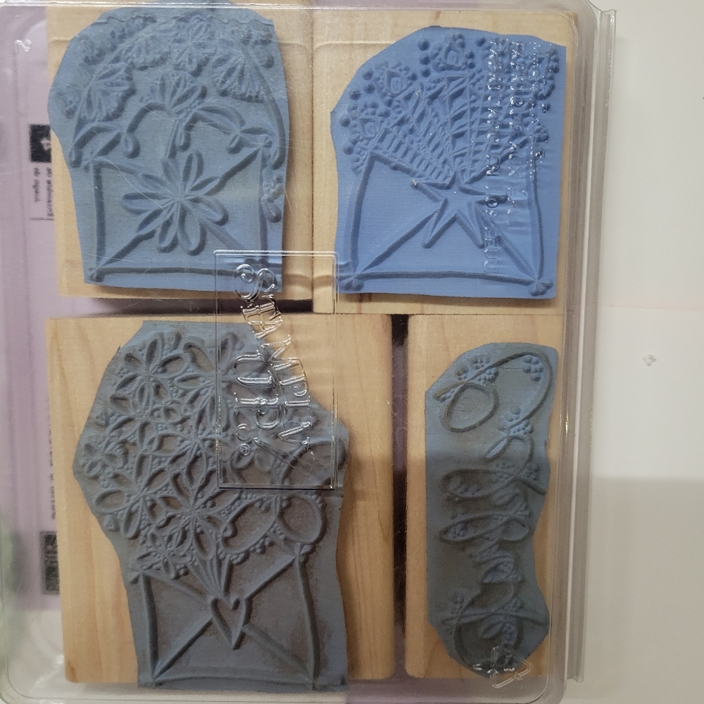 Stampin Up:  Send a Celebration Wooden Block Rubber Stamp set - Picture 3 of 4